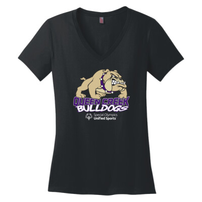 Ladies QCHS Unified Sports V-neck T-shirt Thumbnail